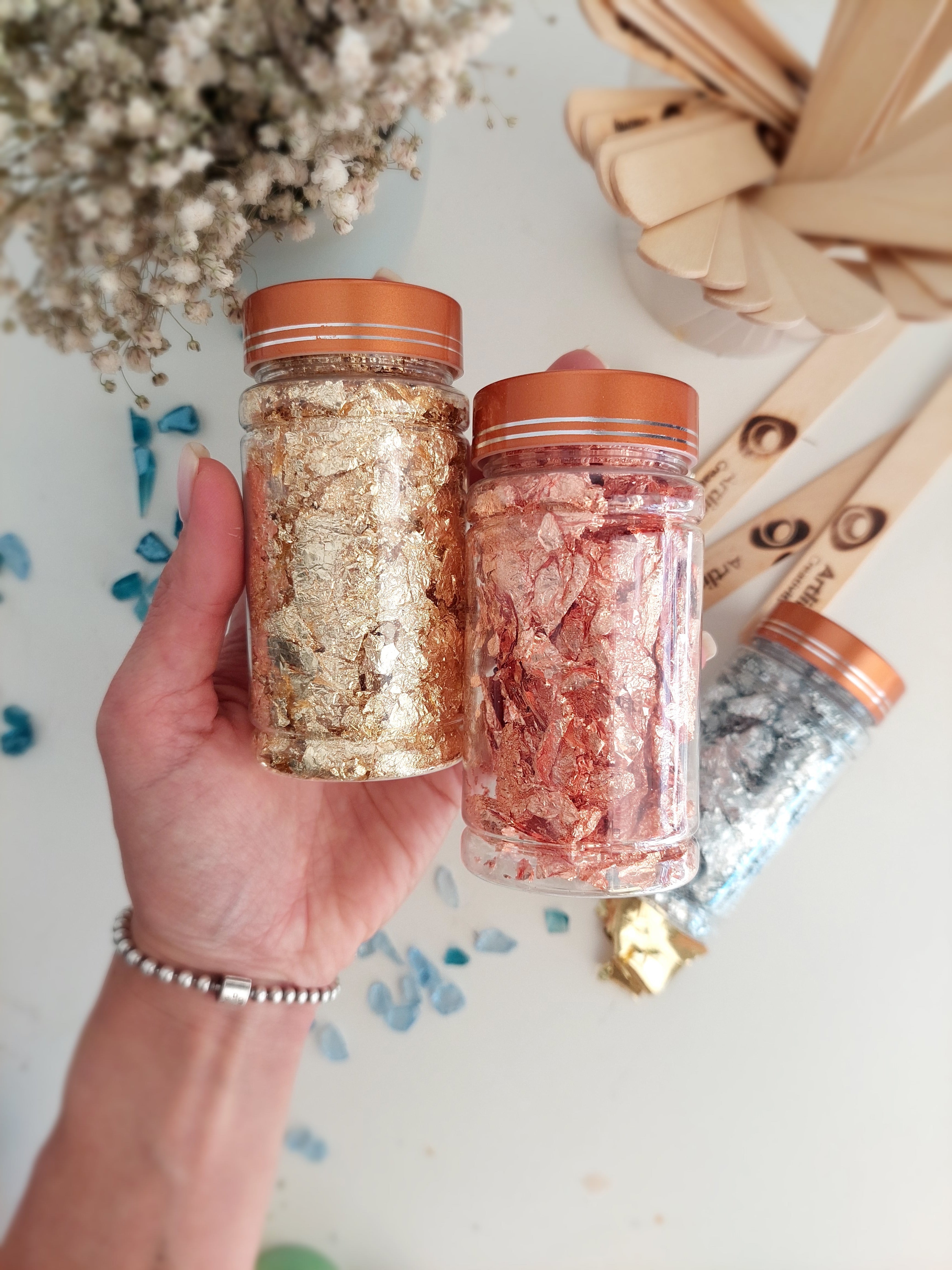 Fiocchi Lamina Oro Per Decorazione - Per Torte, Nail Art, E Craft, Non Commestibili - Foto 6