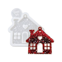 Crystal Christmas House Ornament Silicone Mold, 7x8x0.5 cm