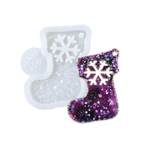 Crystal Christmas Stocking Ornament Silicone Mold, 7.5x6x0.5 cm