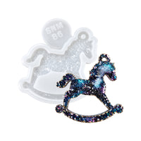 Crystal Rocking Horse Ornament Silicone Mold, 7x7x0.5 cm