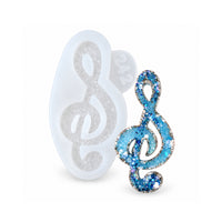 Molde de silicona Premium para broche de clave de sol, cristalino, 5.5x2.6x0.5 cm