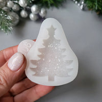 Crystal Christmas Tree Brooch Silicone Mold, 5.3x4x0.5 cm