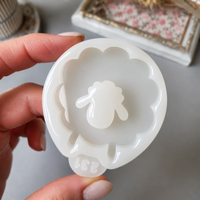 Glossy Sheep Brooch Silicone Mold, 5x4.8x0.7 cm