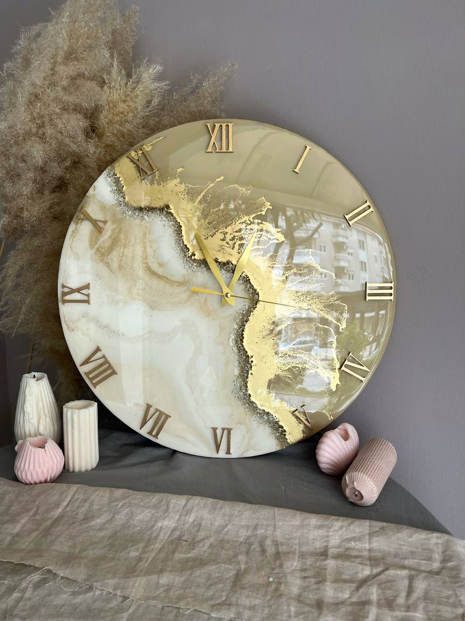 resin art wall clock