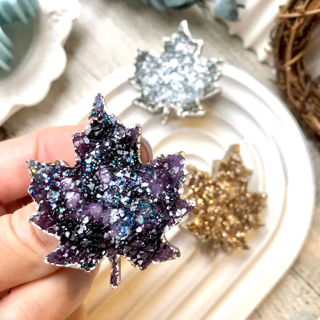 Crystal Leaf Brooch Silicone Mold, 4.5x4x0.5 cm