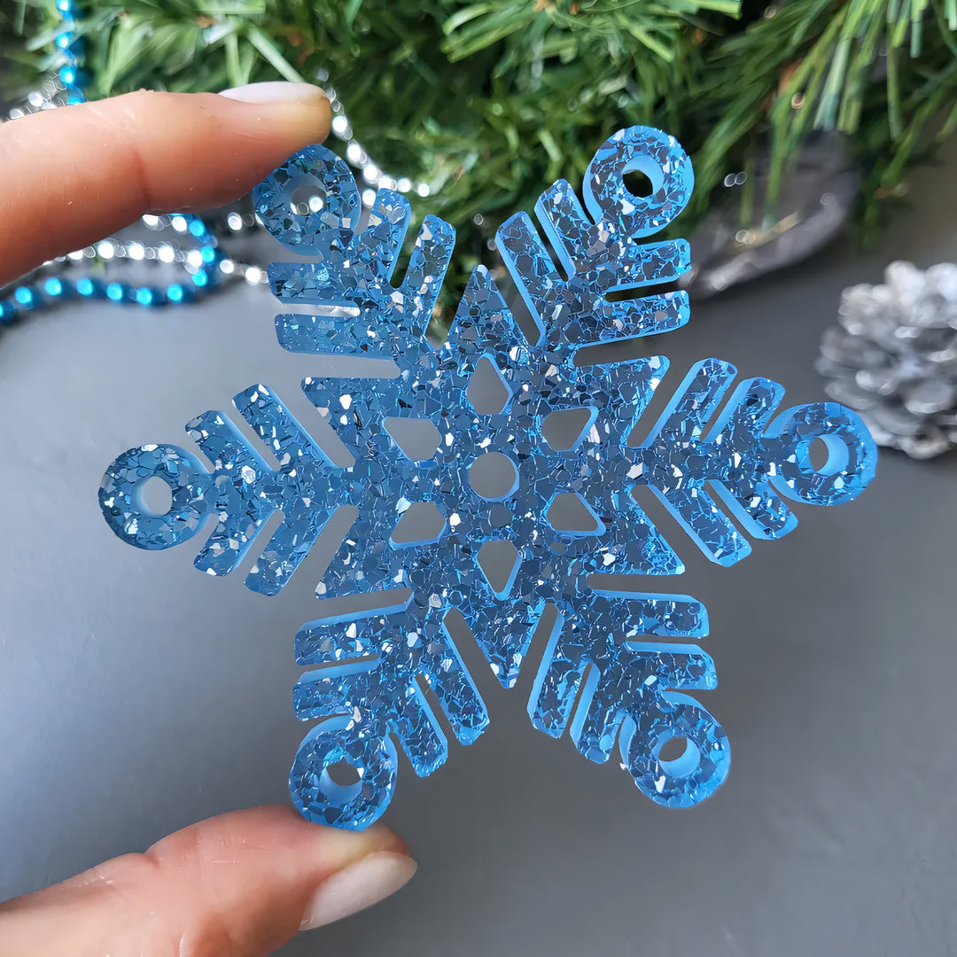 Crystal Snowflake Ornament 2 Silicone Mold, 9x9x0.5 cm