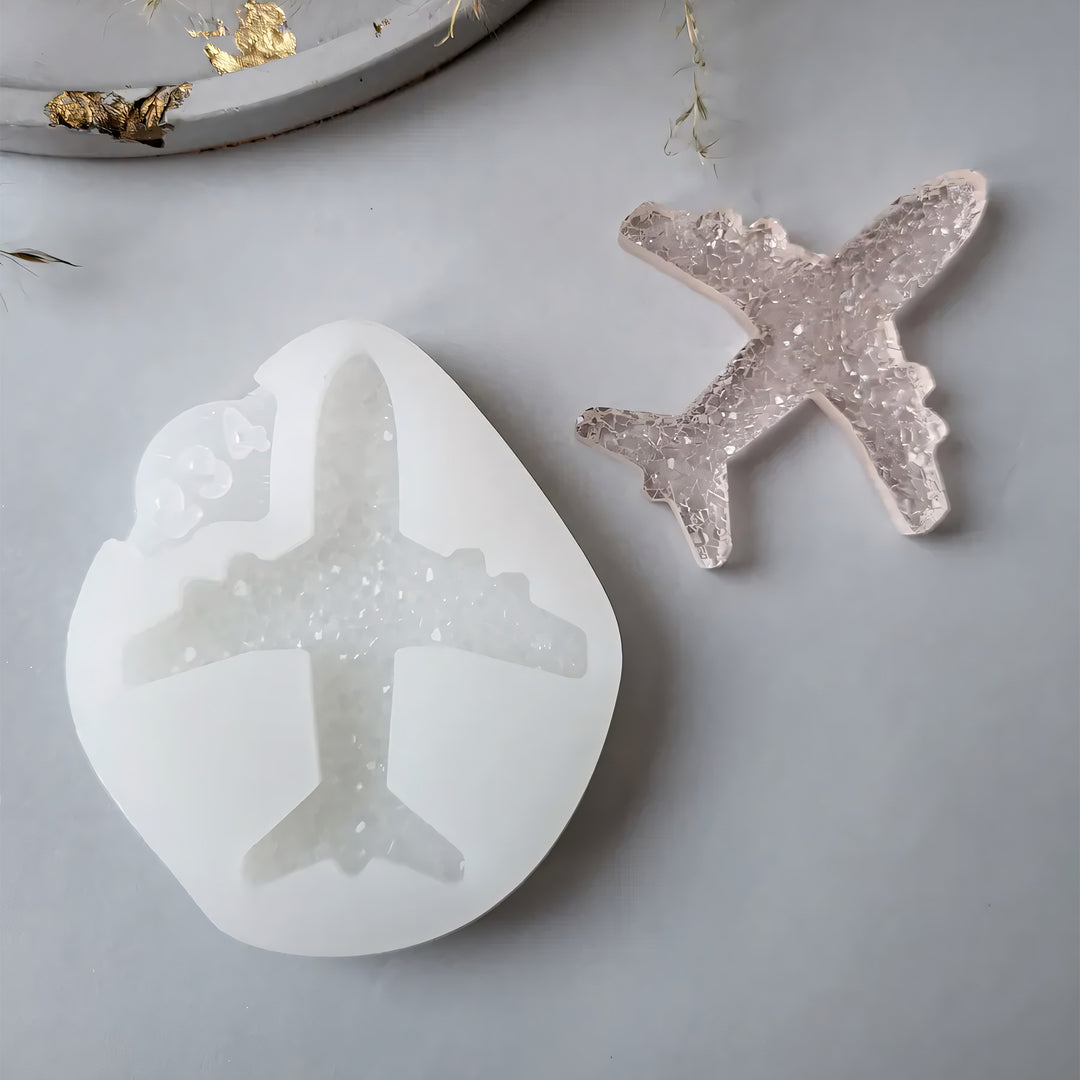 Crystal Airplane Brooch Silicone Mold, 5.9x5x0.5 cm