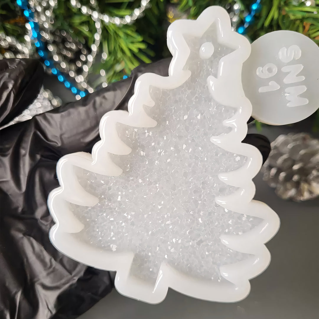 Crystal Christmas Tree Ornament Silicone Mold, 9x7x0.5 cm