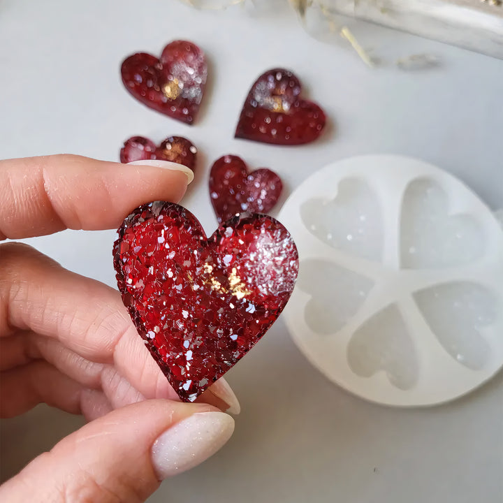 Crystal Heart Ornament Silicone Mold, Set of 3