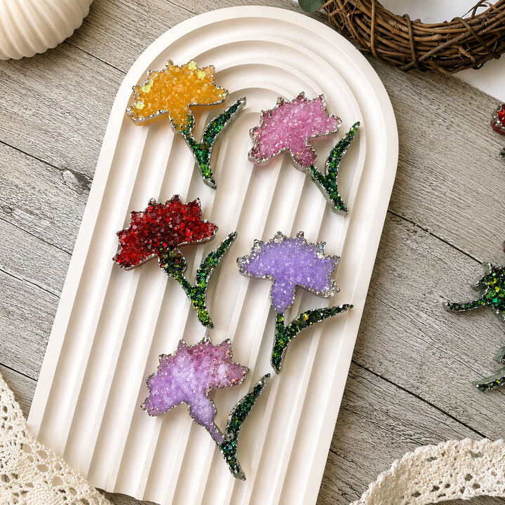 Crystal Cornflower Brooch Silicone Mold, 5.3x4.3x0.5 cm