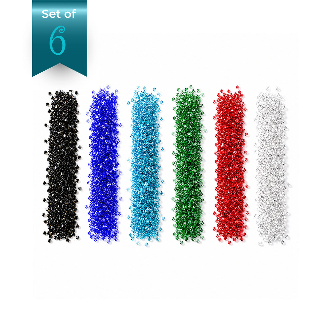 Glaschips für Basteln 6-Farben-Set, 3-7mm, jeweils 50g