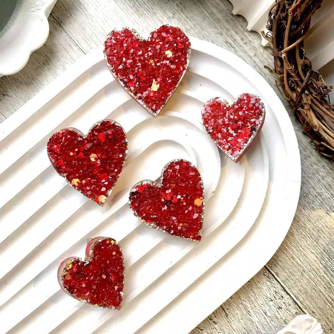 Crystal Heart Ornament Silicone Mold, Set of 3