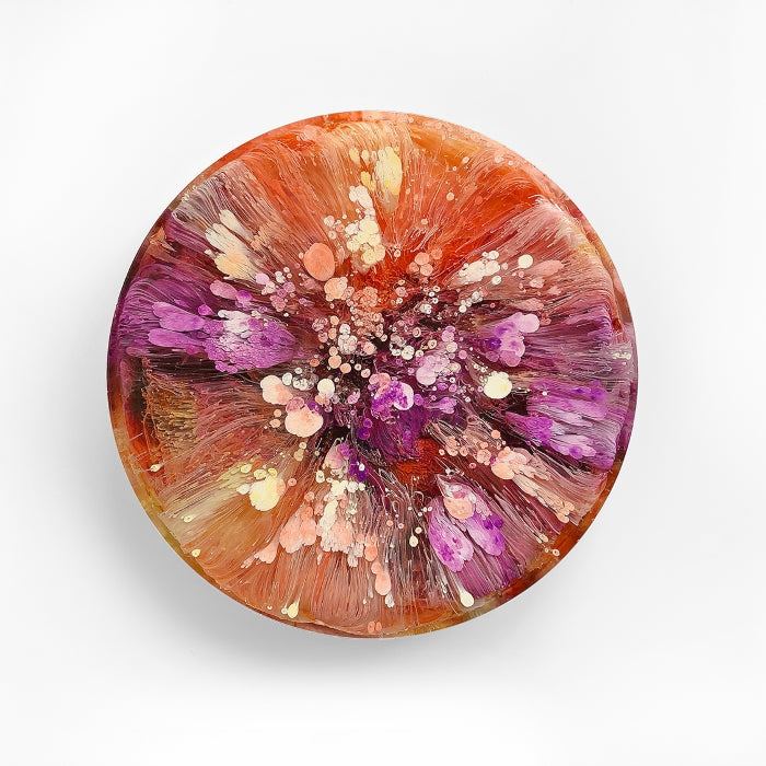 Pigment paste peach used in colorful epoxy resin art design.