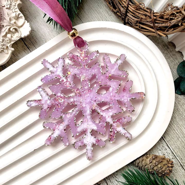 Crystal Snowflake Ornament 3 Silicone Mold, 9x9x0.5 cm