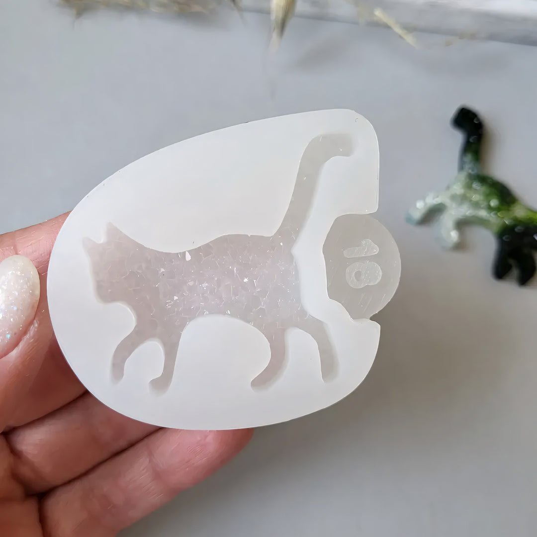 Crystal Kitten Brooch Silicone Mold, 4.5x5x0.5 cm