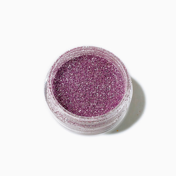 Small jar of violet polyester glitter 0.5 mm for resin art and crafts