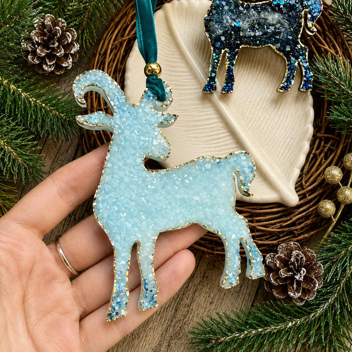 Crystal Ram Ornament Silicone Mold, 9.5x7x0.5 cm