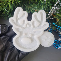 Crystal Reindeer Ornament Silicone Mold, 7.5x7.5x0.5 cm