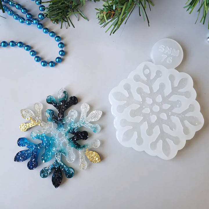 Crystal Snowflake Ornament 1 Silicone Mold, 8.5x8.5x0.5 cm