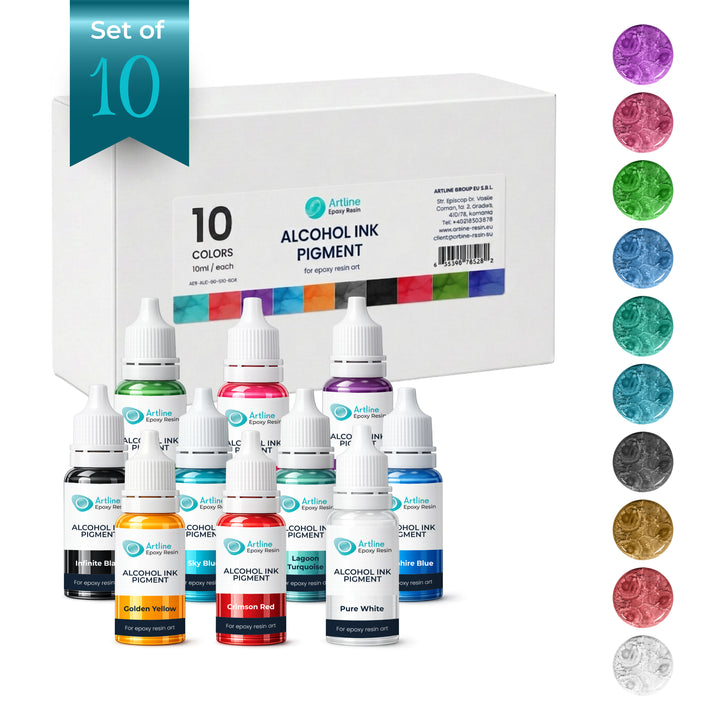 Artline Alcohol Ink, Set of 10, 10ml each