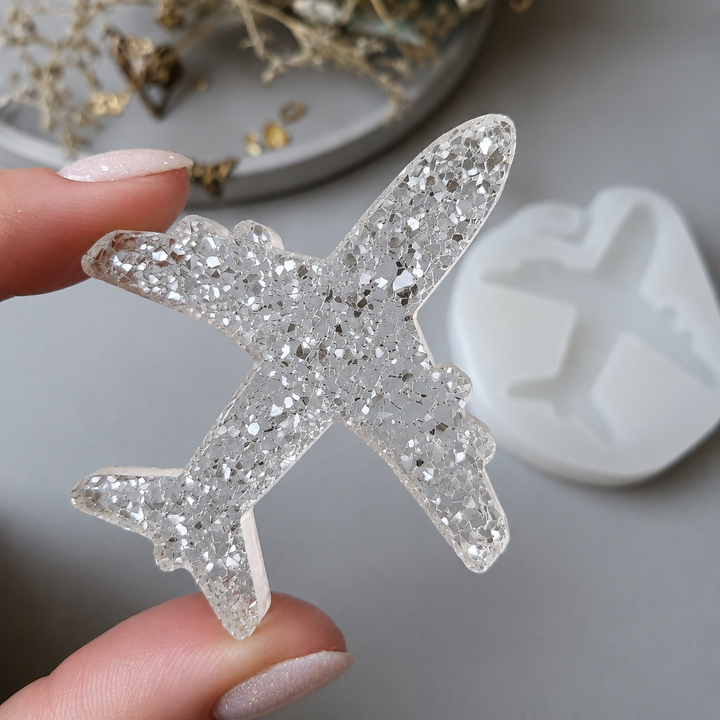 Crystal Airplane Brooch Silicone Mold, 5.9x5x0.5 cm
