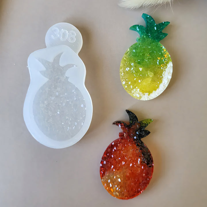 Crystal Pineapple Brooch Silicone Mold, 5x3x0.5 cm