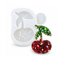 Premium Crystal Cherry Brooch Silicone Mold, 5x3x0.5 cm