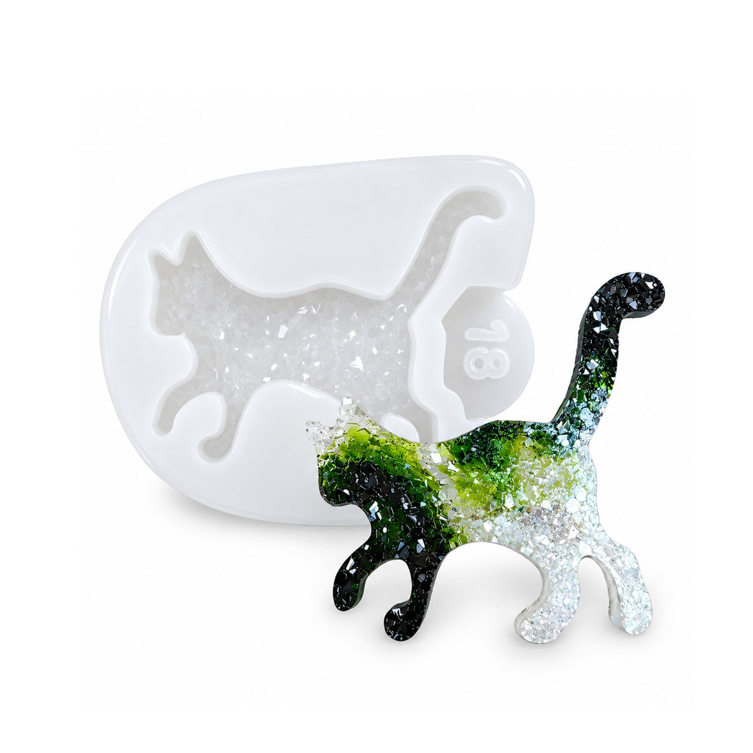 Artline premium kitten brooch silicone mold with crystal finish, main product view, 4.5x5x0.5 cm