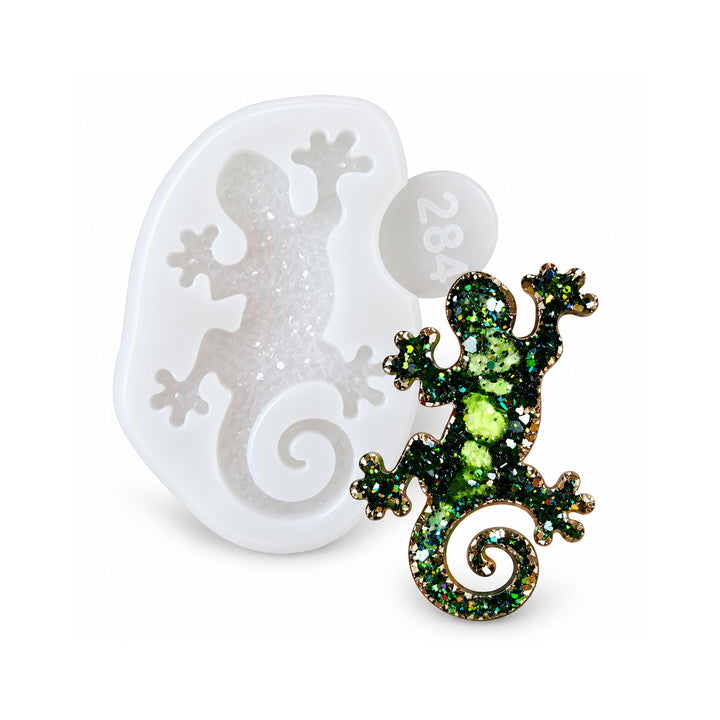 Artline premium lizard brooch silicone mold with crystal finish, main product view, 5.5x3.8x0.5 cm
