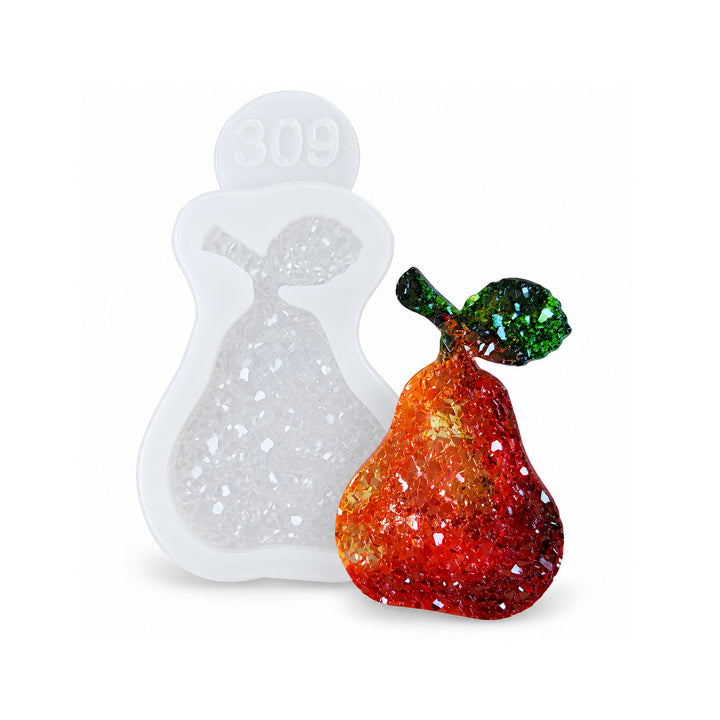 Crystal Pear Brooch Silicone Mold, 5.5x3.5x0.5 cm
