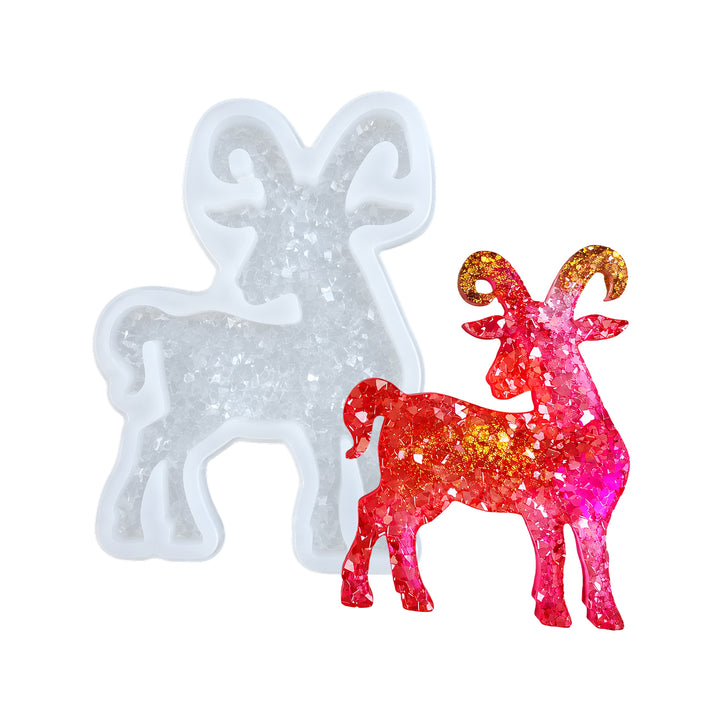 Crystal Ram Ornament Silicone Mold, 9.5x7x0.5 cm