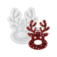 Crystal Reindeer Ornament Silicone Mold, 7.5x7.5x0.5 cm
