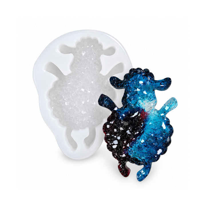 Artline premium sheep brooch silicone mold with crystal finish, main product view, 5x3.5x0.5 cm