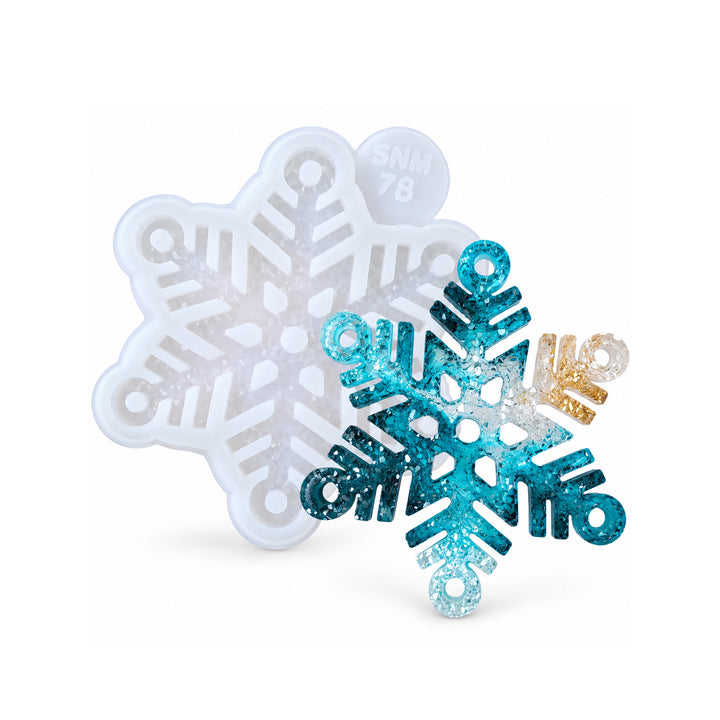 Crystal Snowflake Ornament 2 Silicone Mold, 9x9x0.5 cm