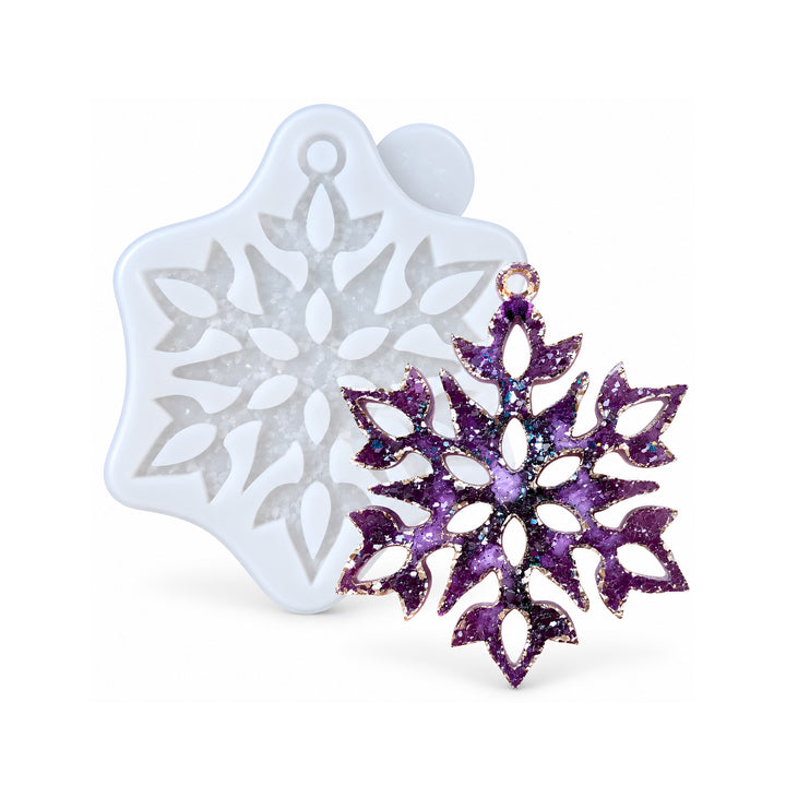 Crystal Snowflake Ornament 4 Silicone Mold, 9x7.5x0.5 cm