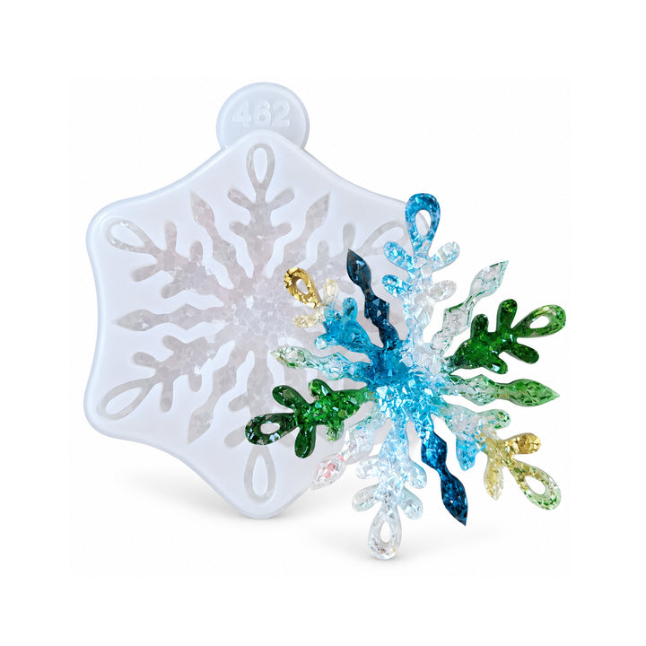 Moule en silicone décoration flocon de neige 6, cristallin, 9x9x0.5 cm
