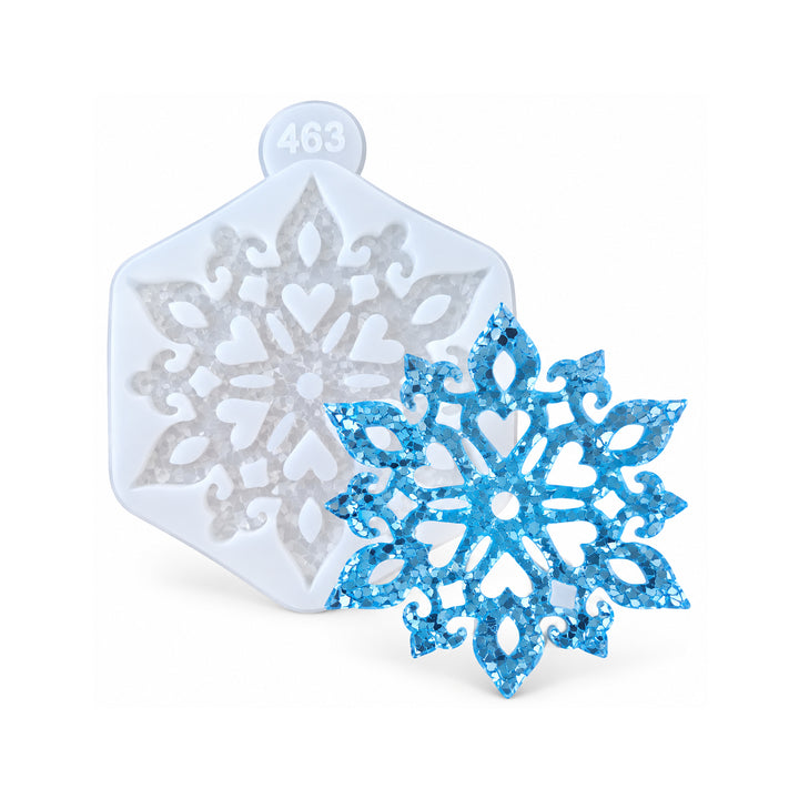 Crystal Snowflake Ornament 7 Silicone Mold, 9x8.3x0.5 cm