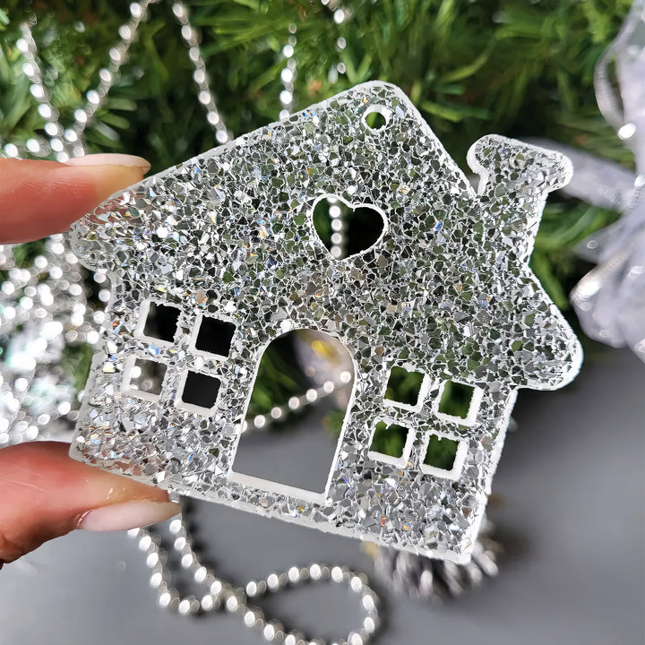 Crystal Christmas House Ornament Silicone Mold, 7x8x0.5 cm
