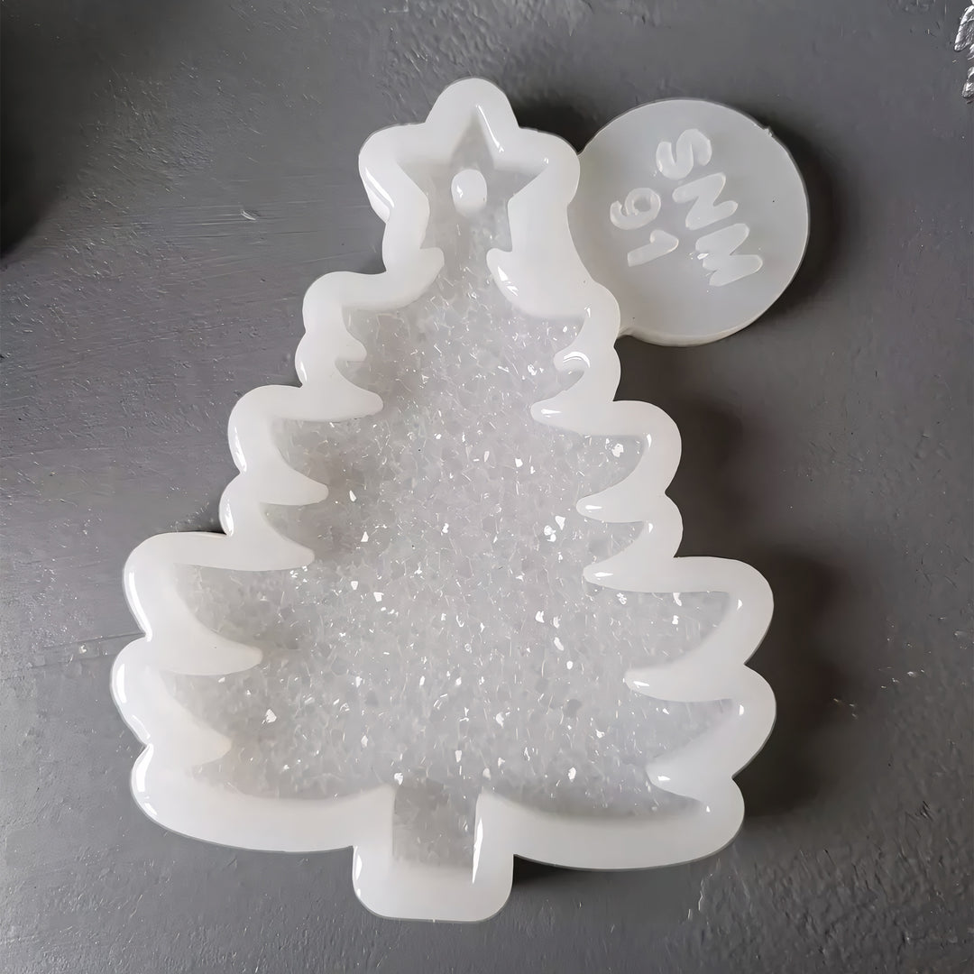 Crystal Christmas Tree Ornament Silicone Mold, 9x7x0.5 cm