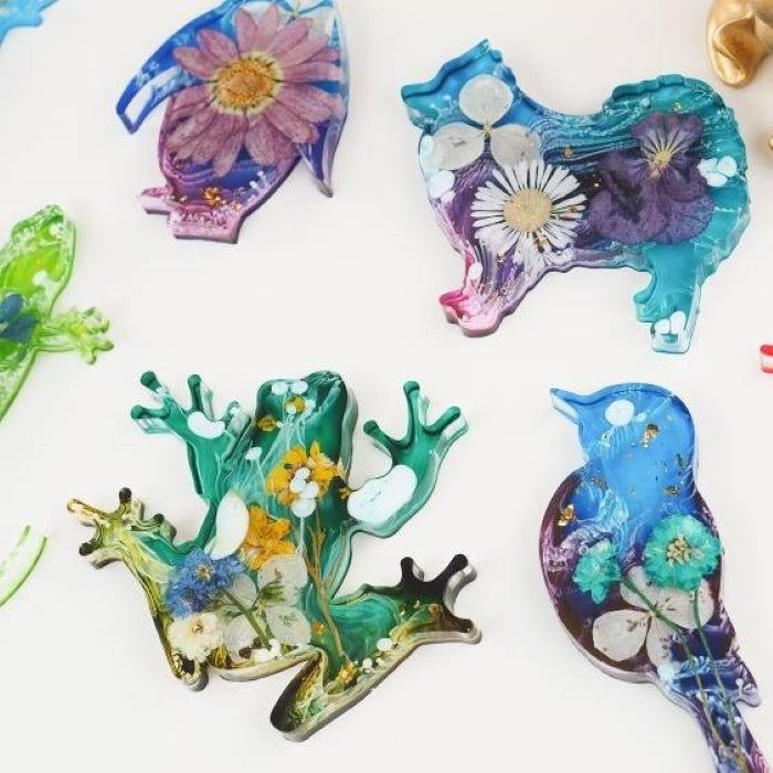 Stampo in silicone con forme di animali della terra e design in resina epossidica, dimensioni 23,1x14x0,8 cm.