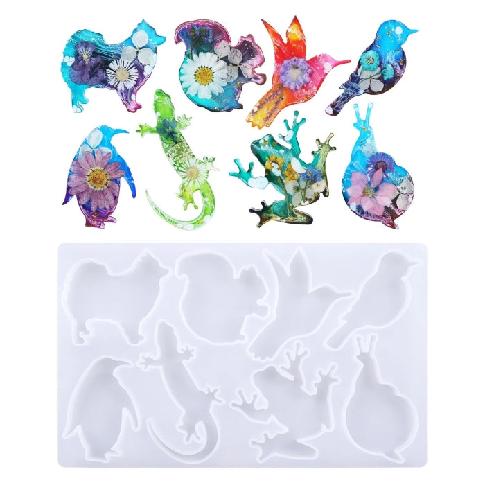 Stampo in silicone - Animali della terra, 23,1x14x0,8 cm - Perfetto per il fai-da-te con resina