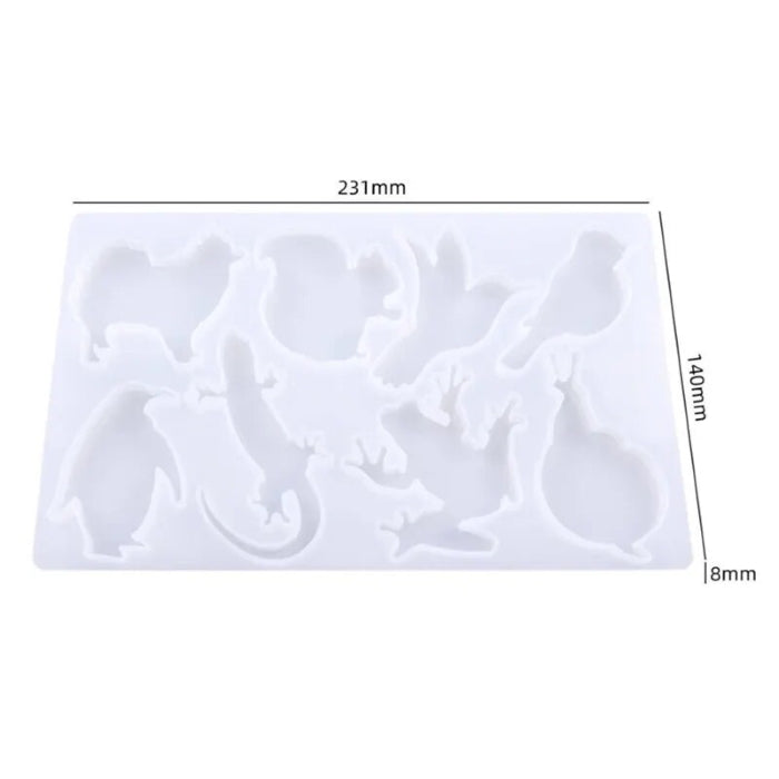 Stampo in silicone - Animali della terra, traslucido, 23,1x14x0,8 cm.