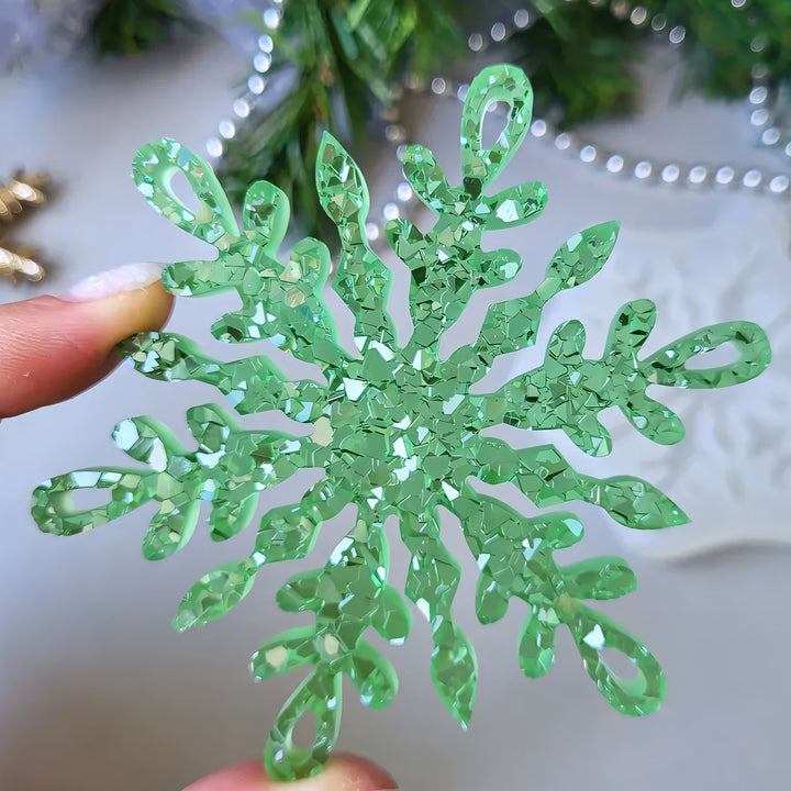 Crystal Snowflake Ornament 6 Silicone Mold, 9x9x0.5 cm