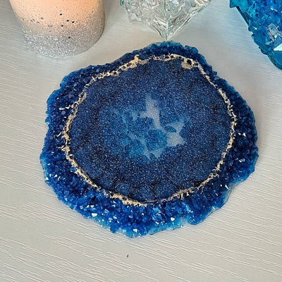 Glass chips for craft, 50g, 3-7mm, Blue