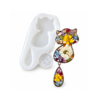 Matriță din silicon Premium pentru broșă pisicuță, lucioasă, 5.5x2.5x0.7 cm