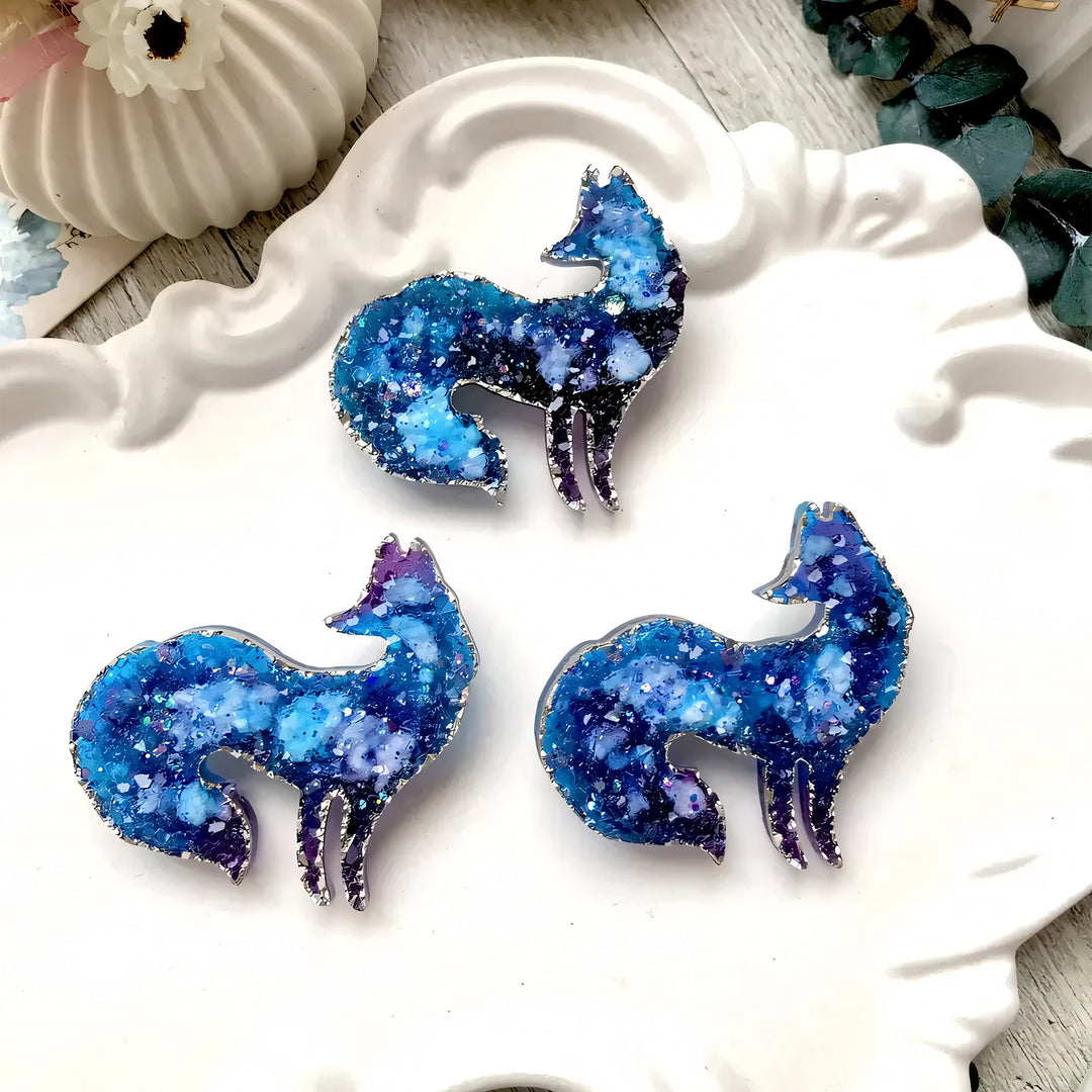 Crystal Fox Brooch Silicone Mold, 4.5x5x0.5 cm