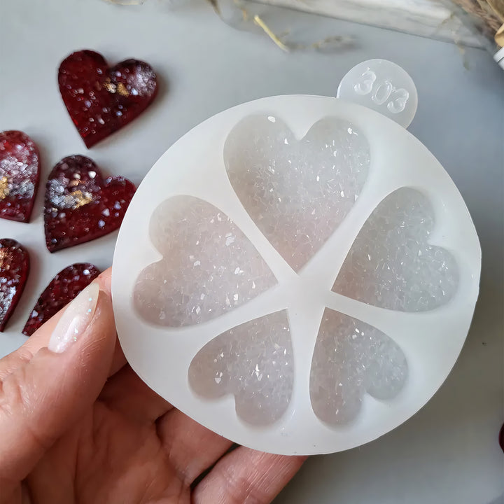 Crystal Heart Ornament Silicone Mold, Set of 3