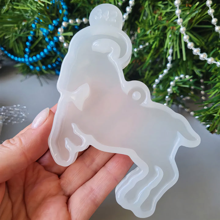 Glossy Goat Ornament (2027 Symbol) Silicone Mold, 8x8x0.6 cm