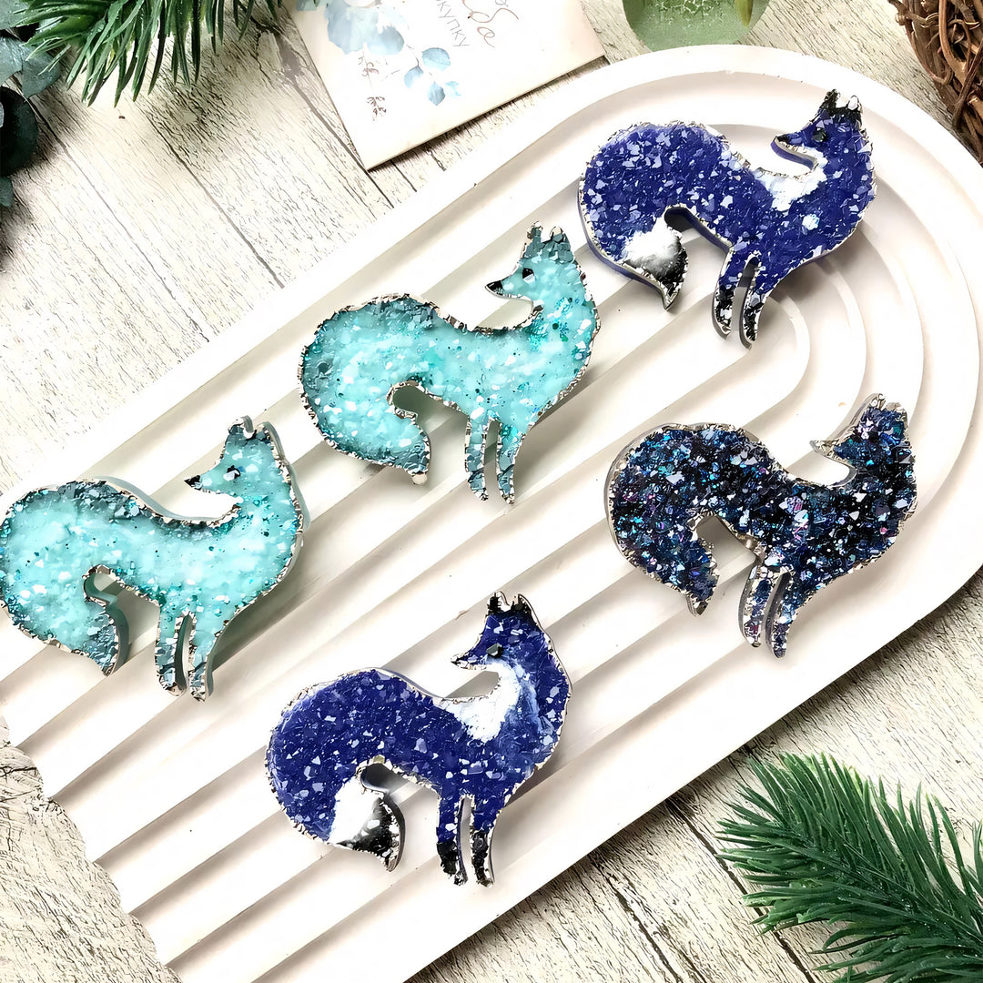 Crystal Fox Brooch Silicone Mold, 4.5x5x0.5 cm