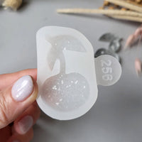 Crystal Cherry Brooch Silicone Mold, 5x3x0.5 cm